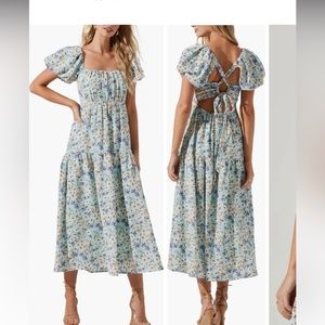 ASTR The Label Blue/green floral maxi dress.